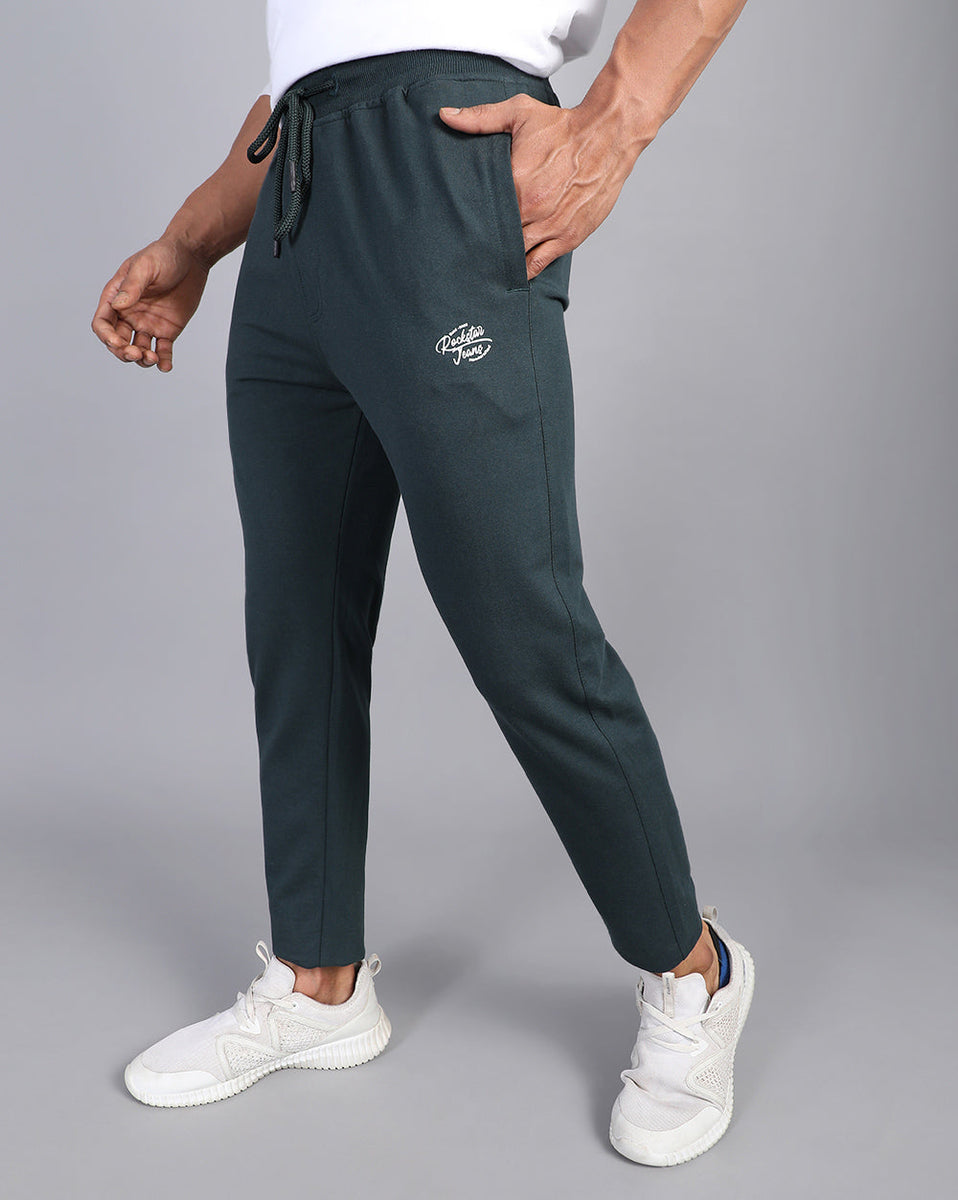 Buy Bottle Green Solid Active Pant Online