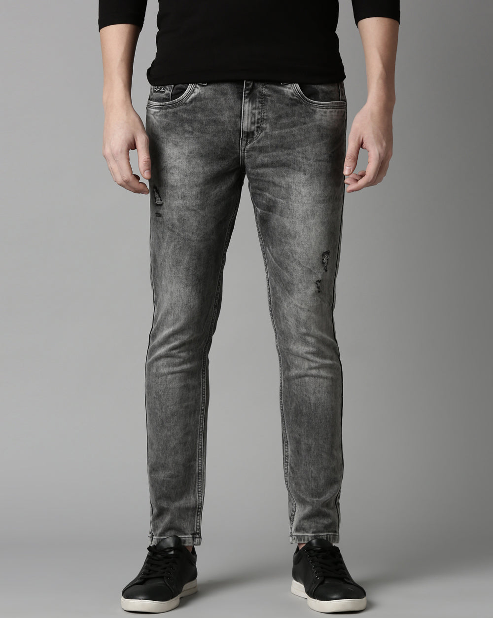 DISTRESSED GREY DENIM