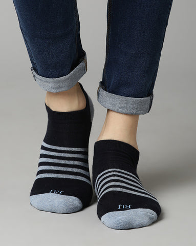 Striped Ankle Socks - Black/Navy