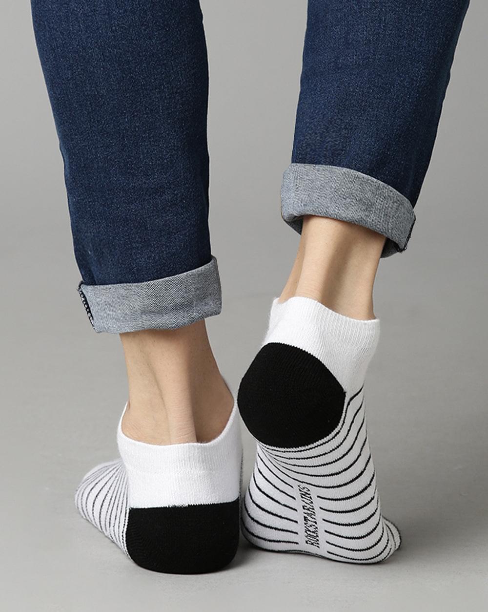 ANKLE SOCKS - STRIPED AND COLOR BLOCKED
