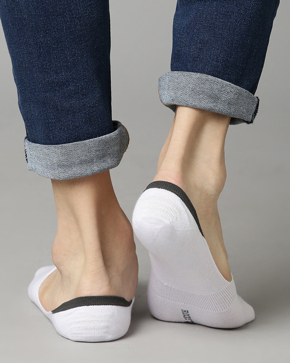 Loafer Socks - White/Light Grey