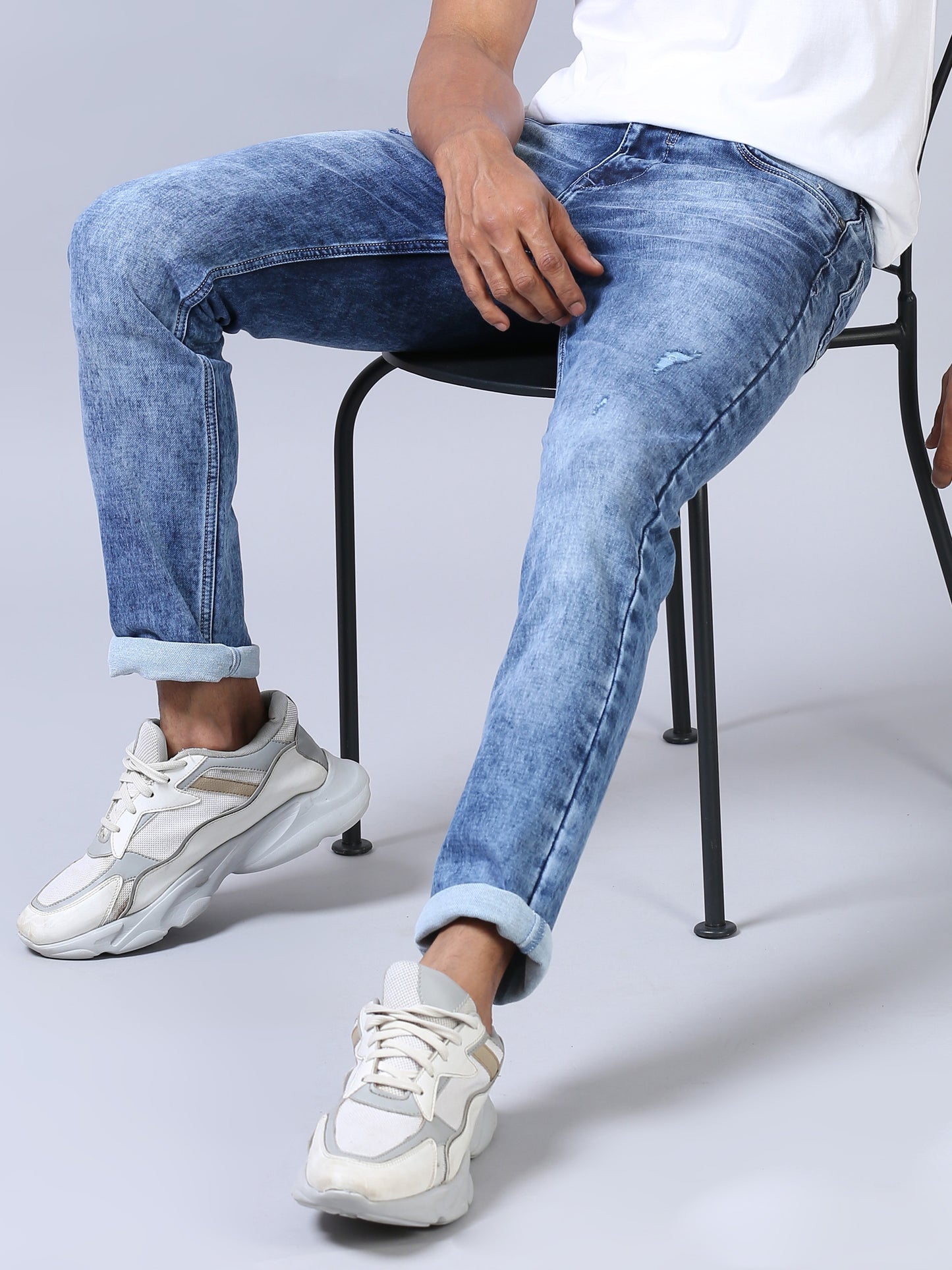 Faded Blue Denim Jeans for Men