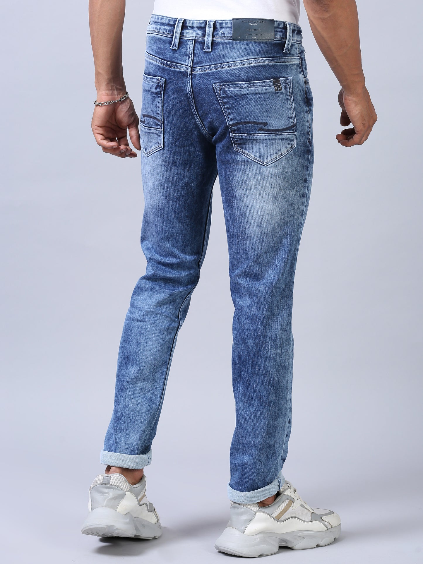 Faded Blue Denim Jeans for Men