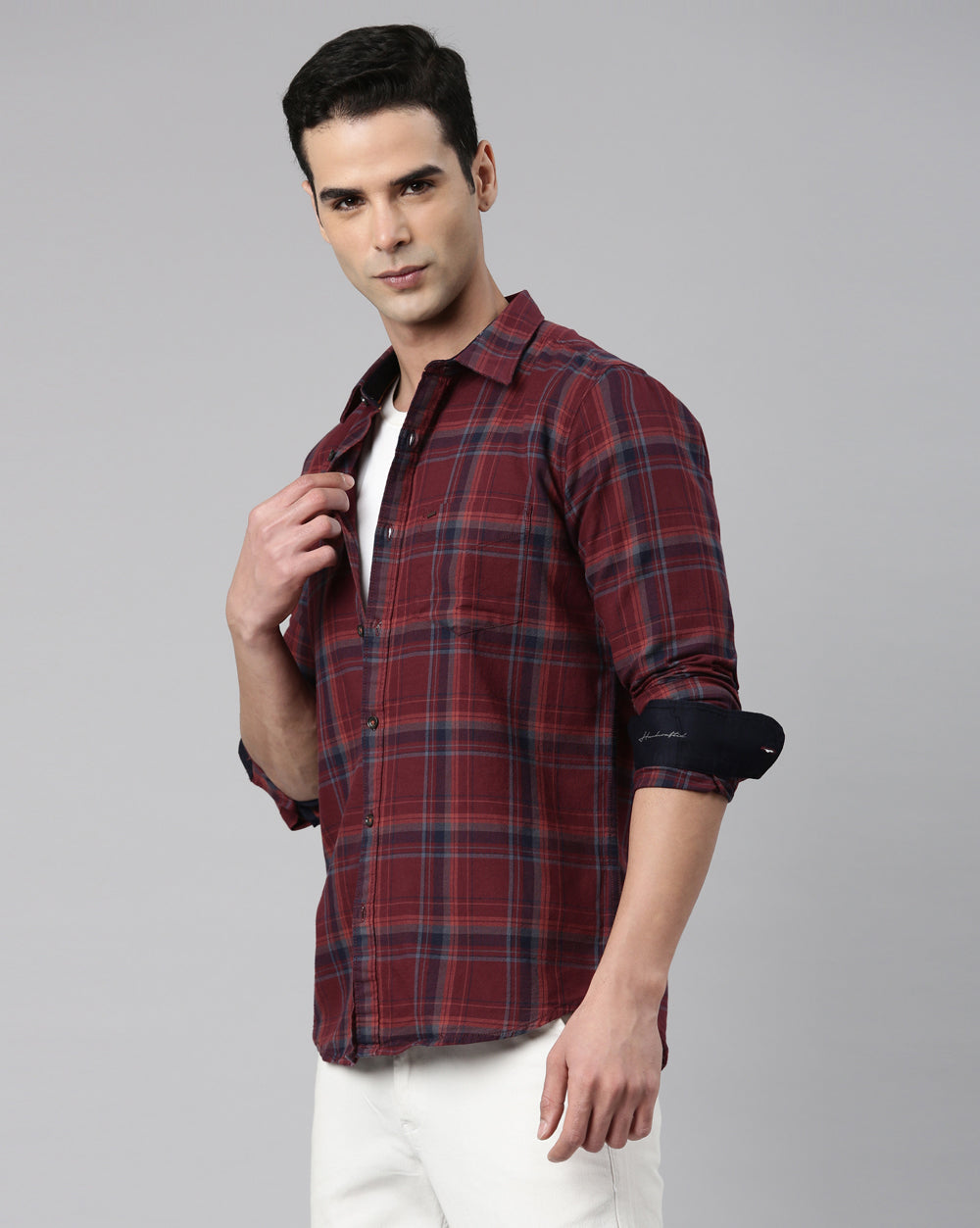 Sway Maroon Checkered Shirt