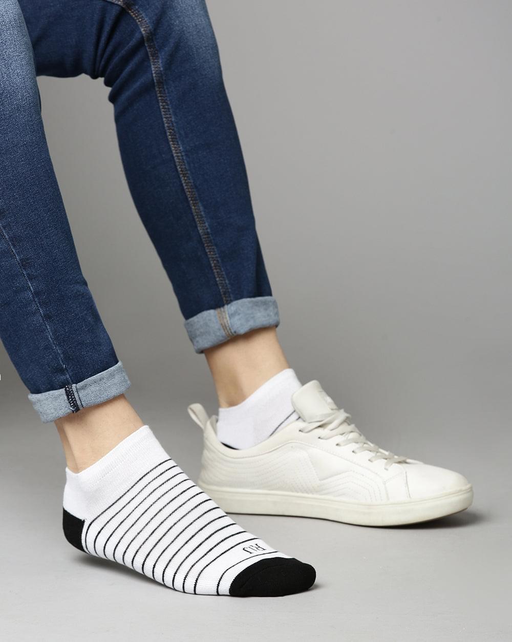 ANKLE SOCKS - STRIPED AND COLOR BLOCKED