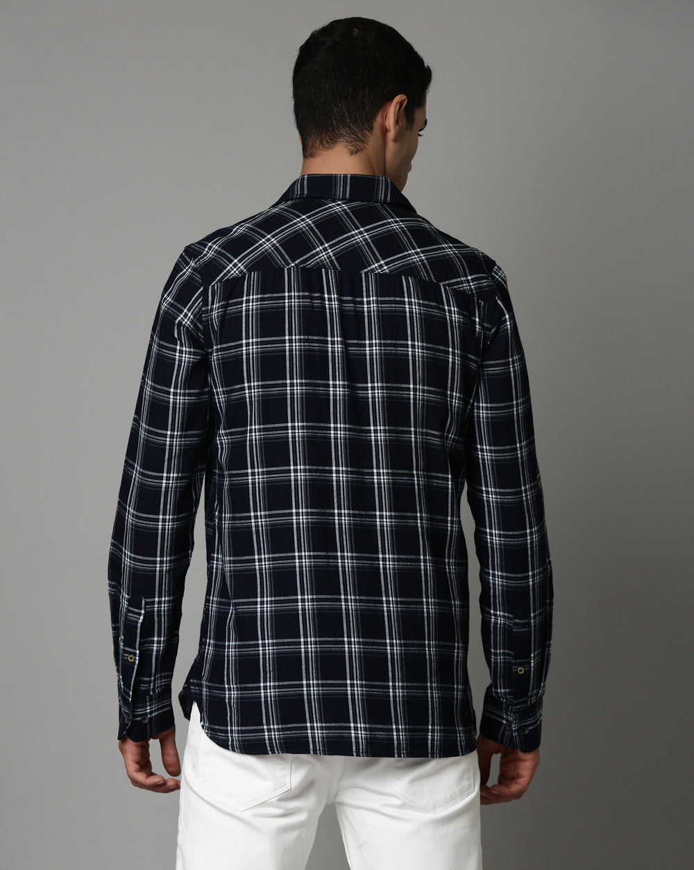 Swing Dark Blue Checkered Shirt