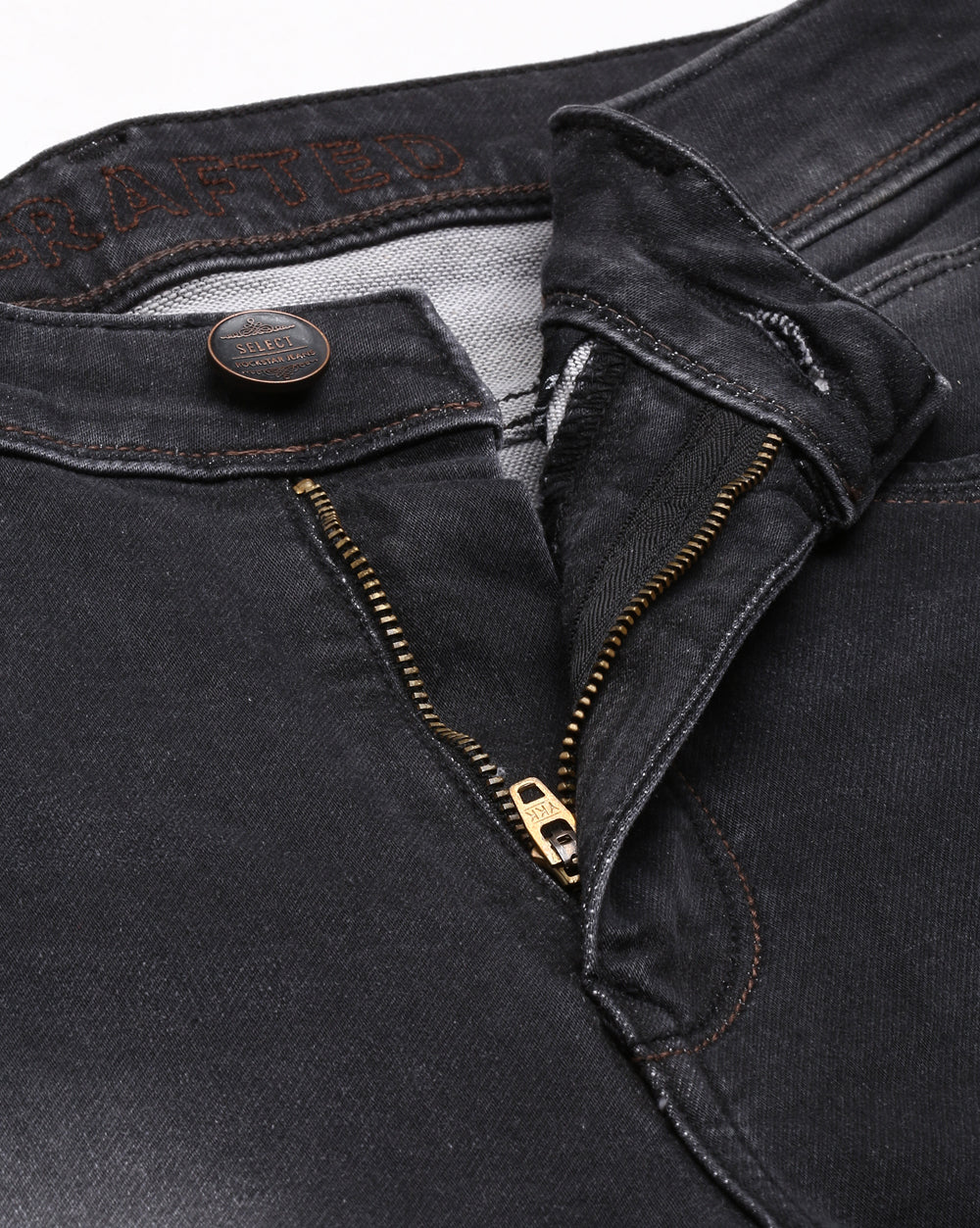 DISTRESSED BLACK DENIM