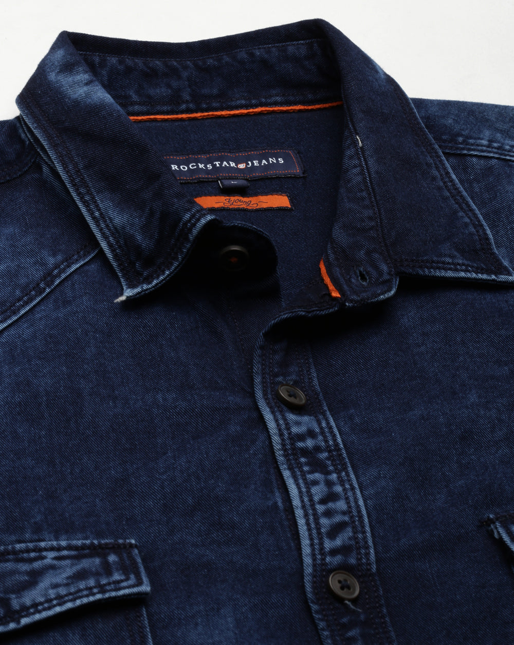 GRAND STITCH Mens Denim Double Pocket Shirt (Medium, LT Blue) : Amazon.in:  Clothing & Accessories
