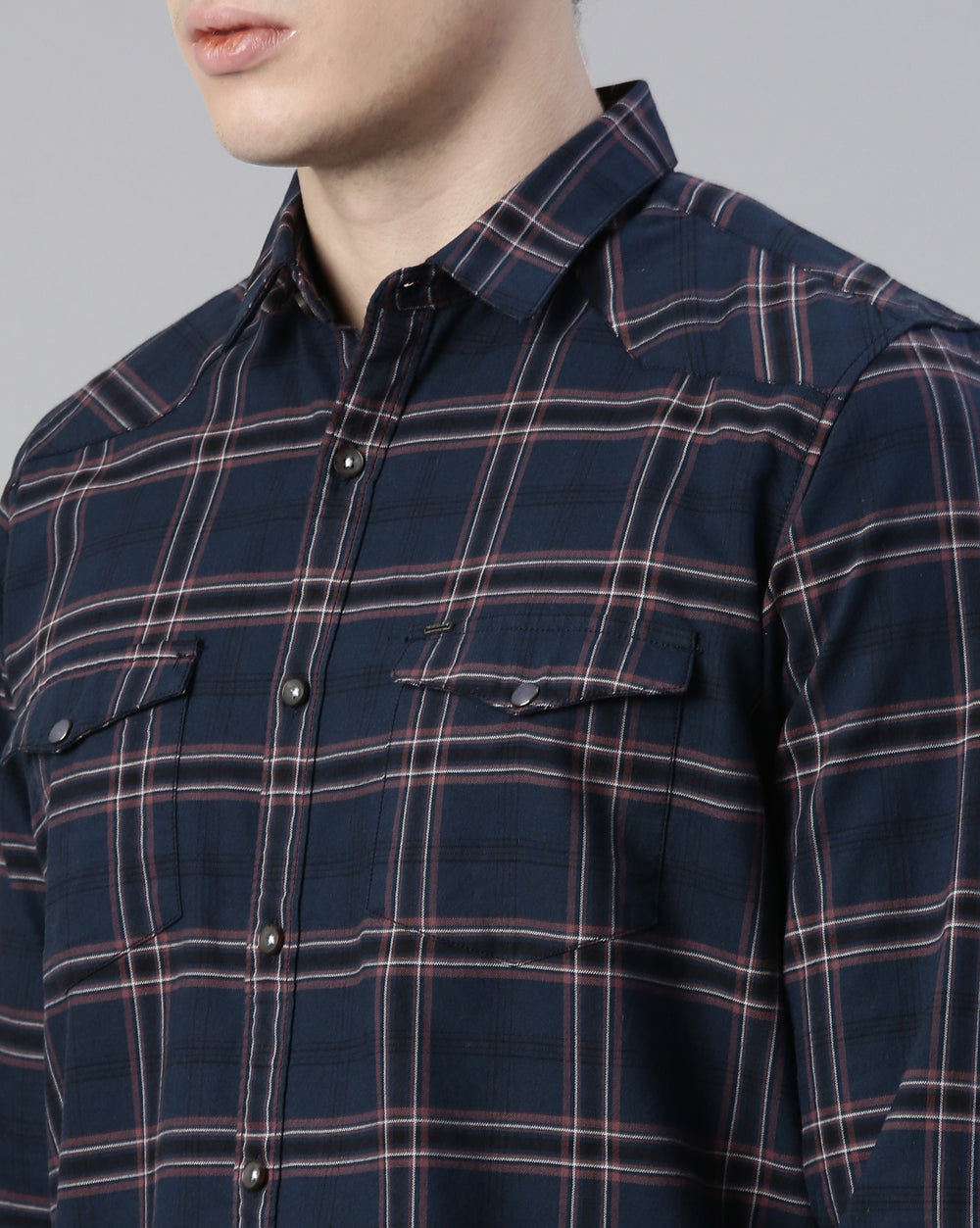 Swing Blue Windowpane Checkered Shirt