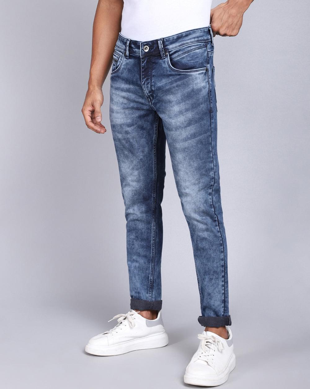 Ankle Fit Jeans-Mid Wash Blue
