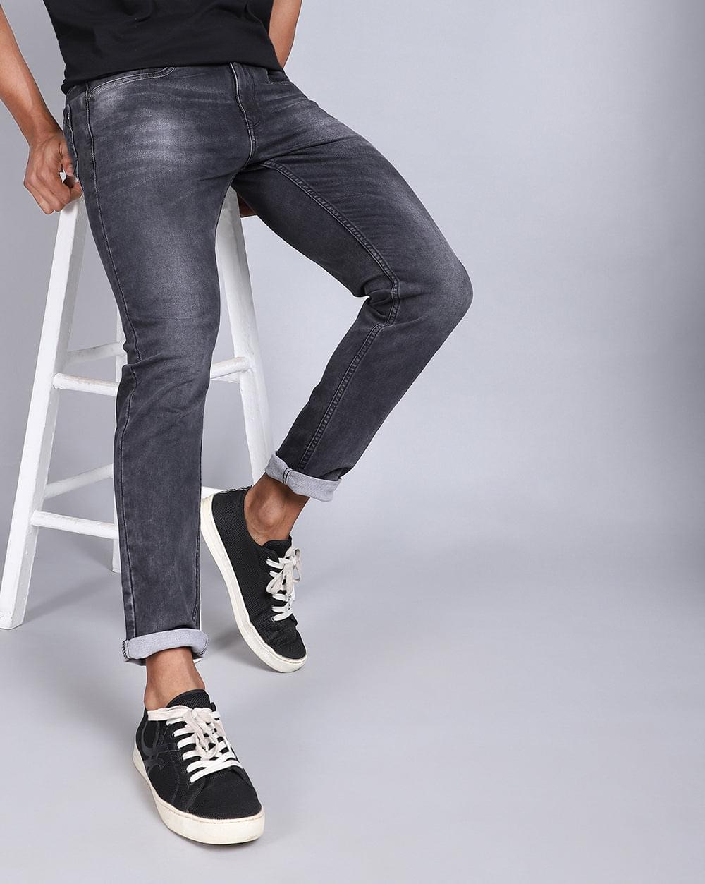 Ankle Fit Jeans-Carbon Black