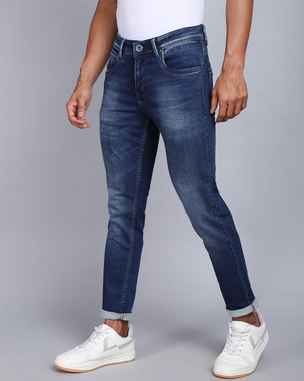 Ankle Fit Jeans-Dark Blue