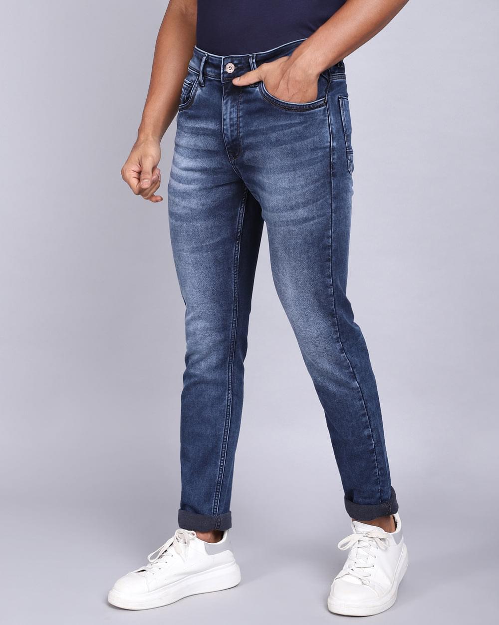 Ankle Fit Jeans-Washed Mid Blue