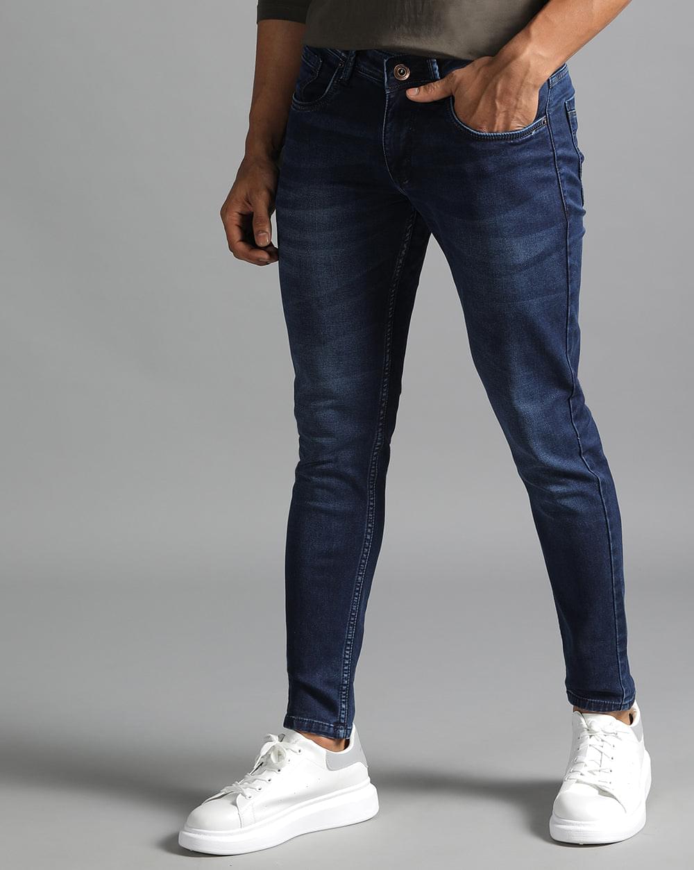 Ankle Fit Jeans-Navy