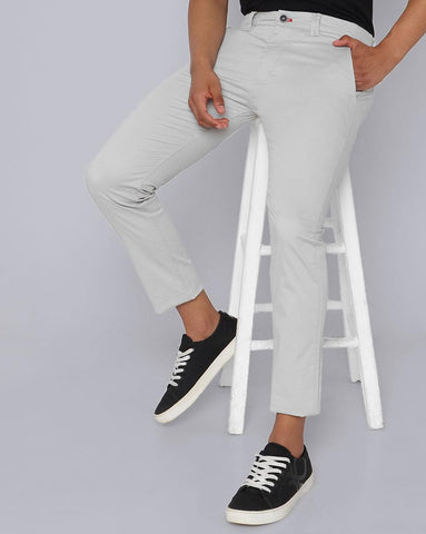 Ankle Fit Trouser- Light Grey