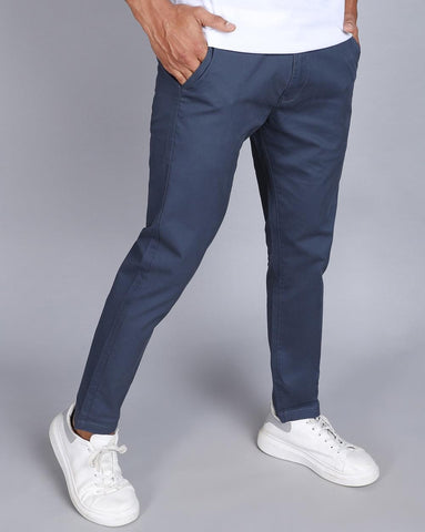 Ankle Fit Trouser-Smart Blue