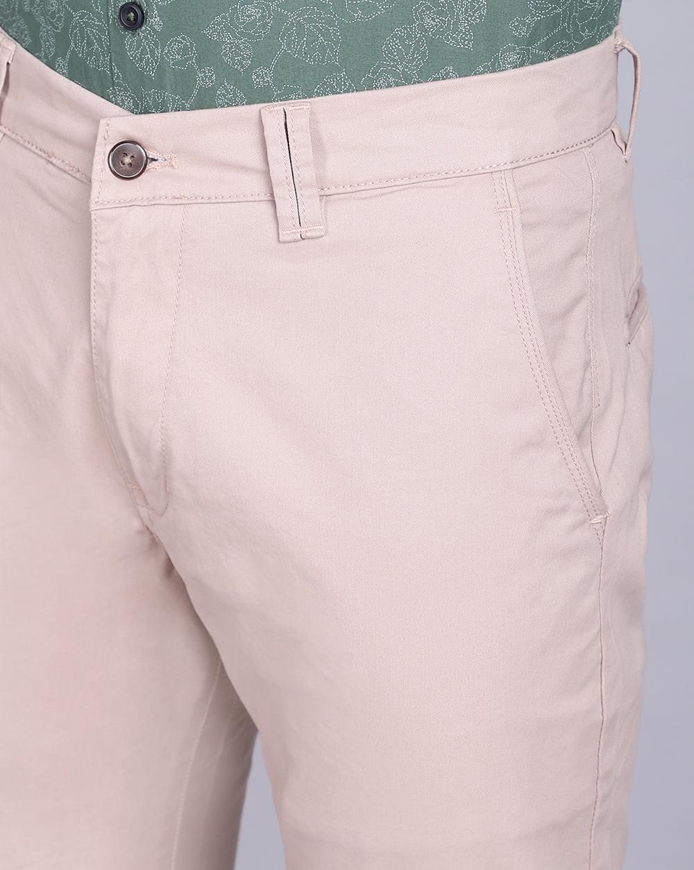 Ankle Fit Trouser-Beige