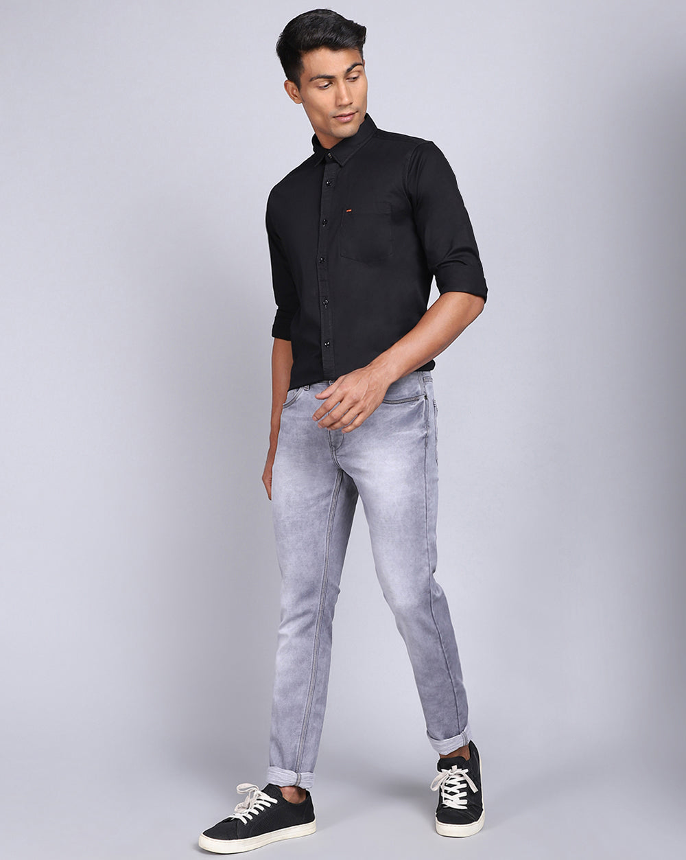 Light Grey Slim Fit jeans For Men 