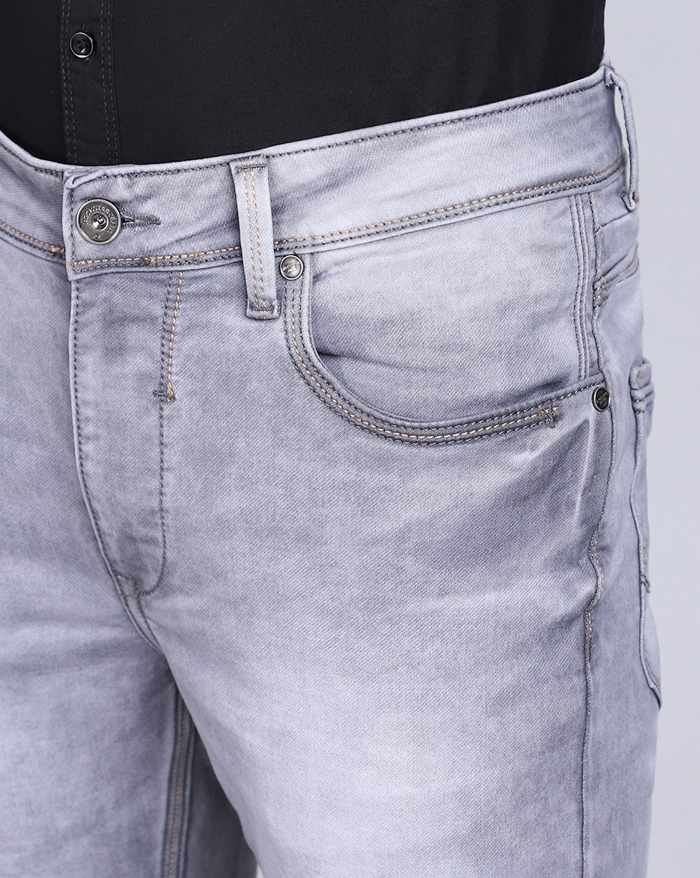 Light Grey Slim Fit jeans For Men 