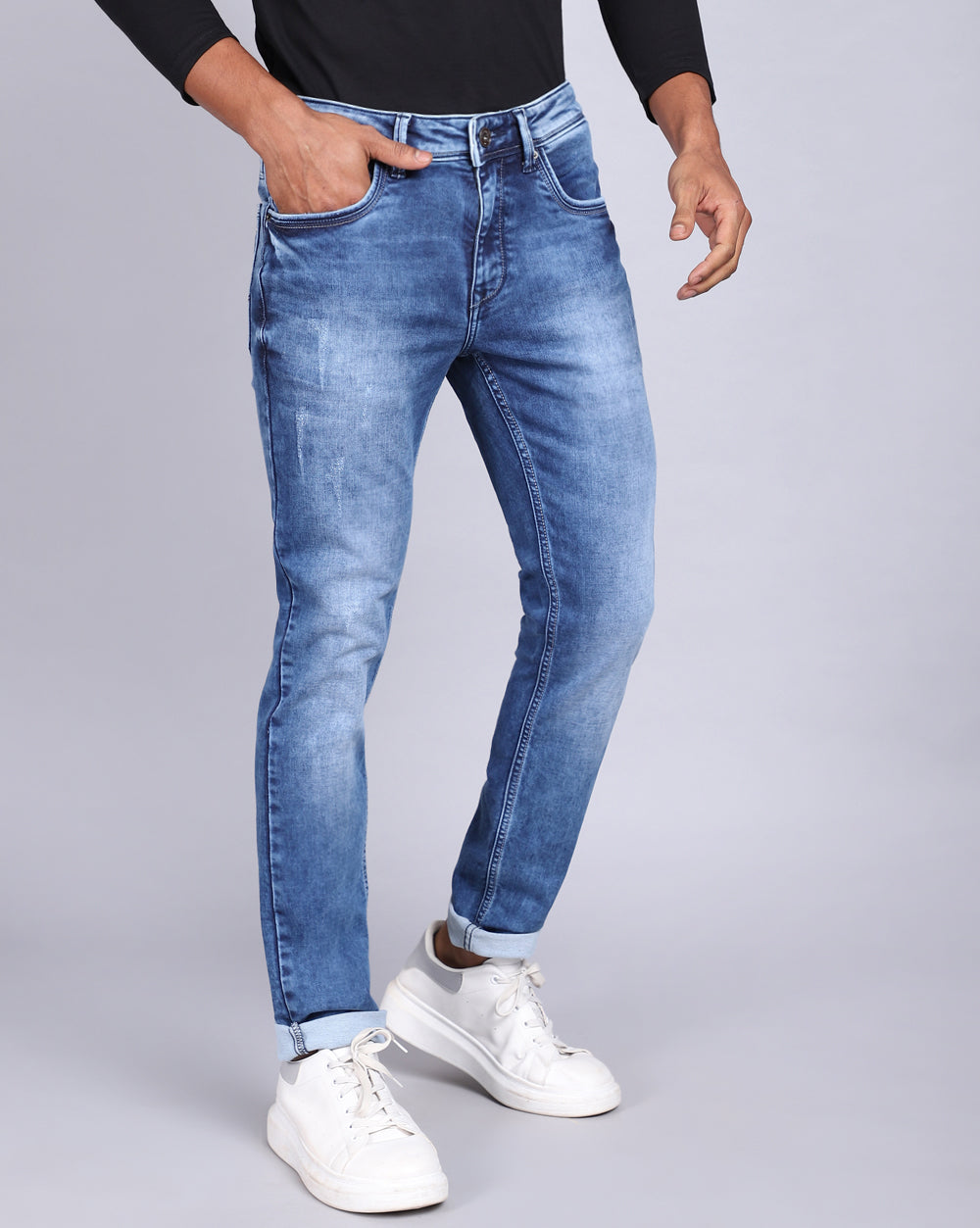 Super Slim Fit Jeans-Faded Light Blue