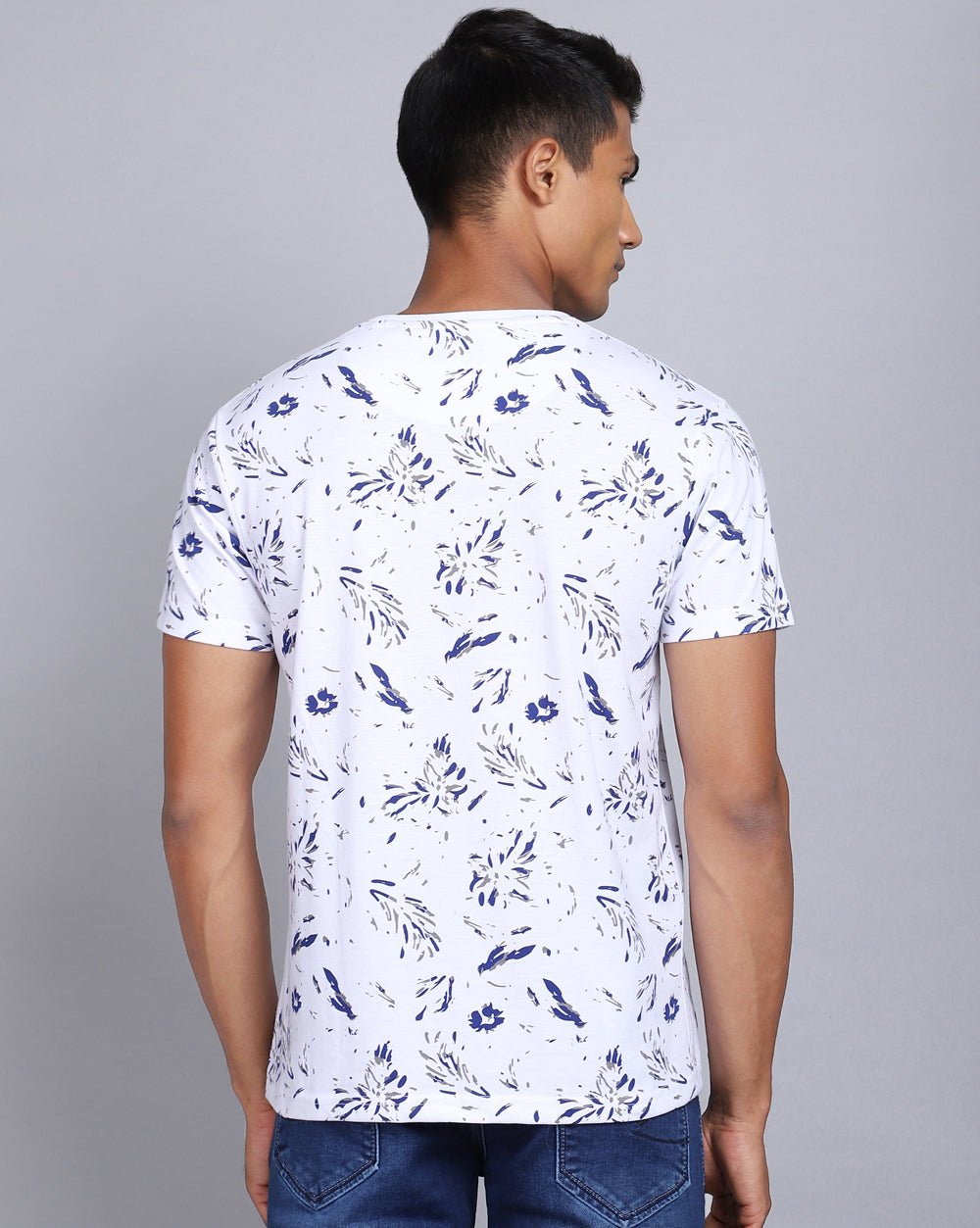 Crew Neck Aop T-Shirt Antra Melange,White