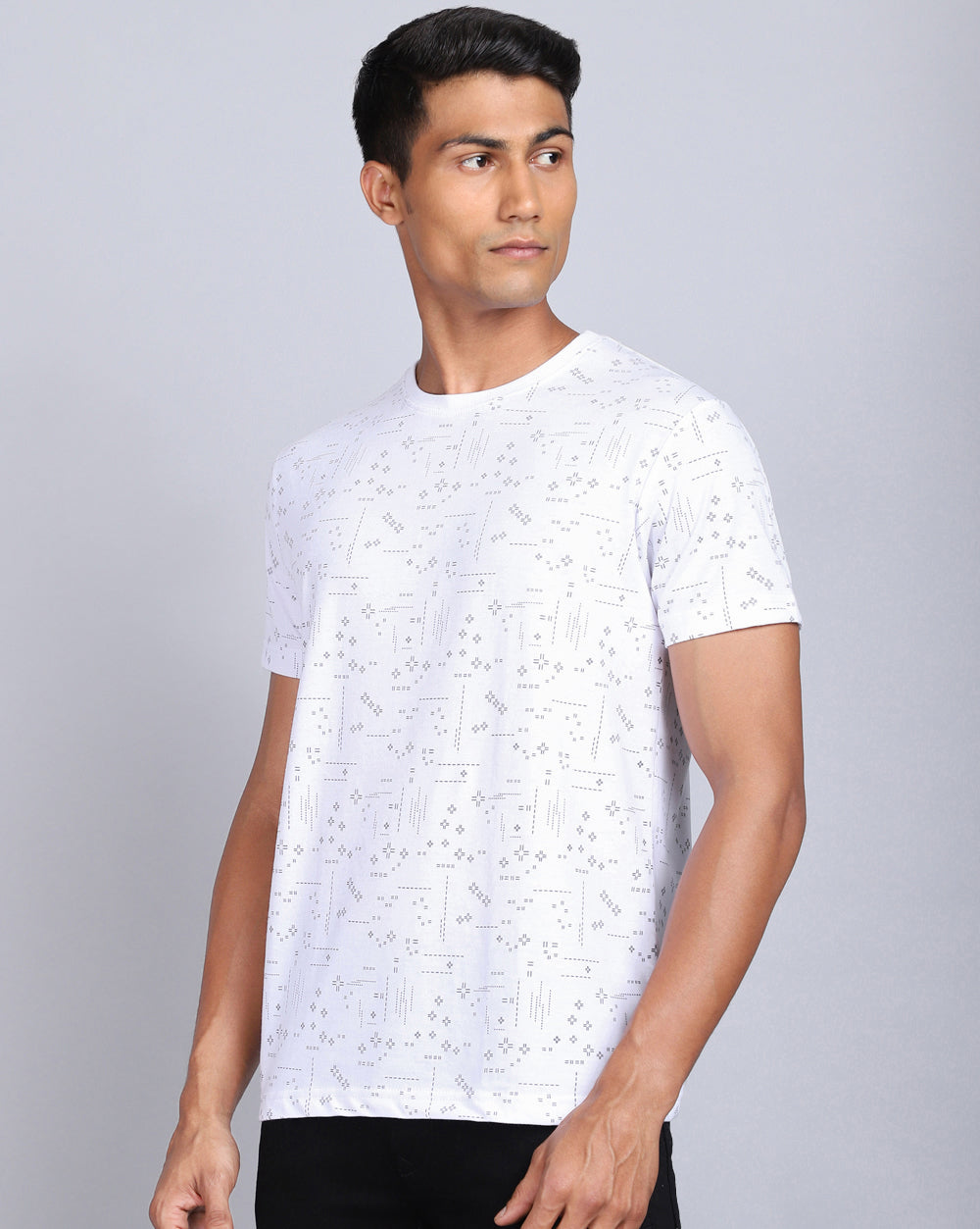 Crew Neck Aop T-Shirt White,Olive