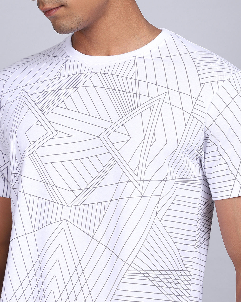 Crew Neck Aop T-Shirt Black,White