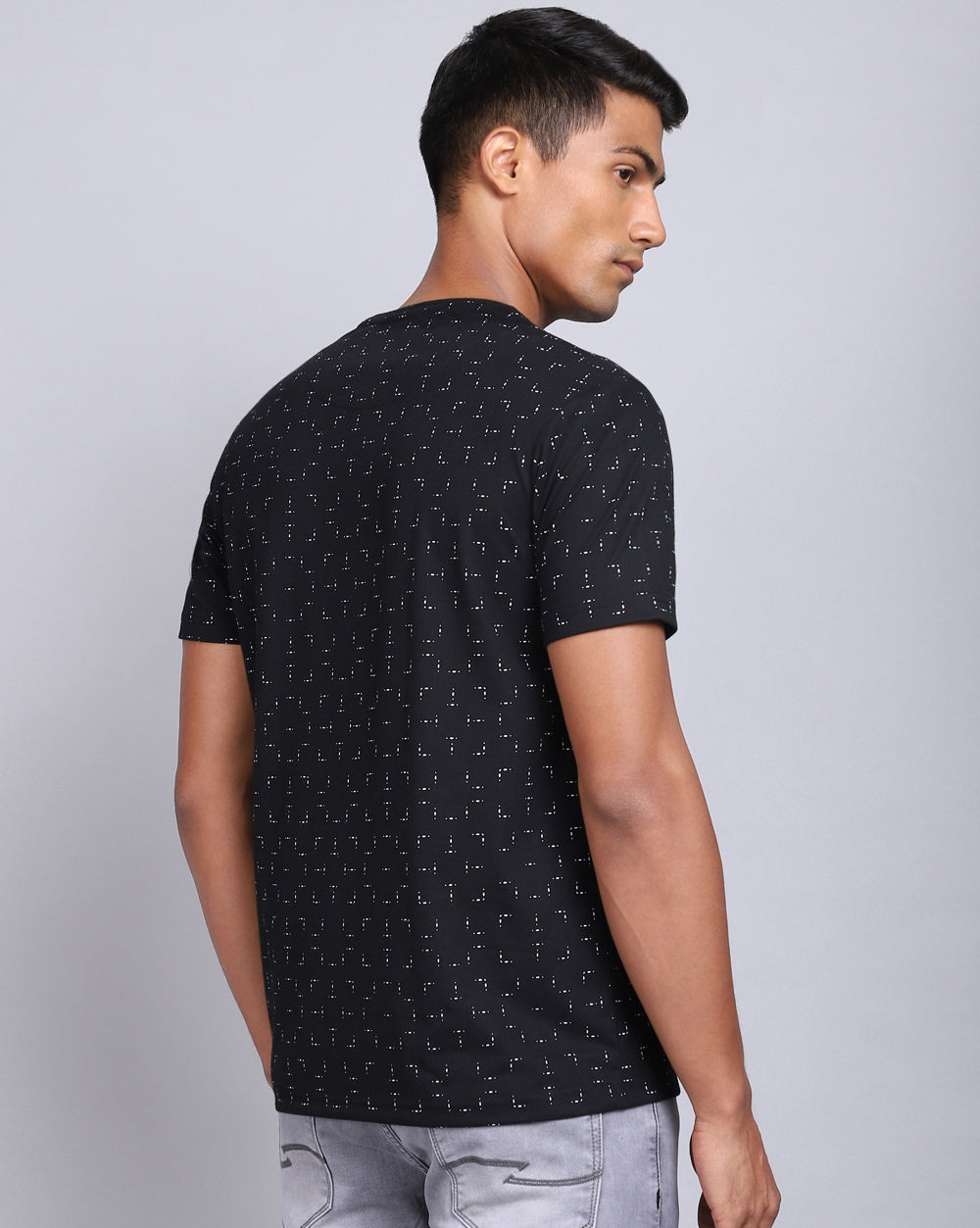 Crew Neck Aop T-Shirt Black,White