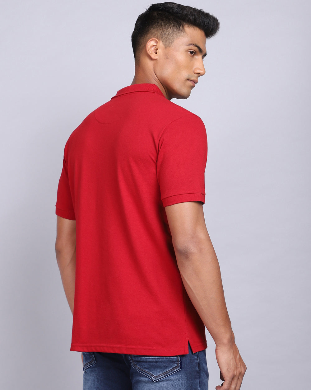 Regular Fit 2 Button Polo T-Shirt Red