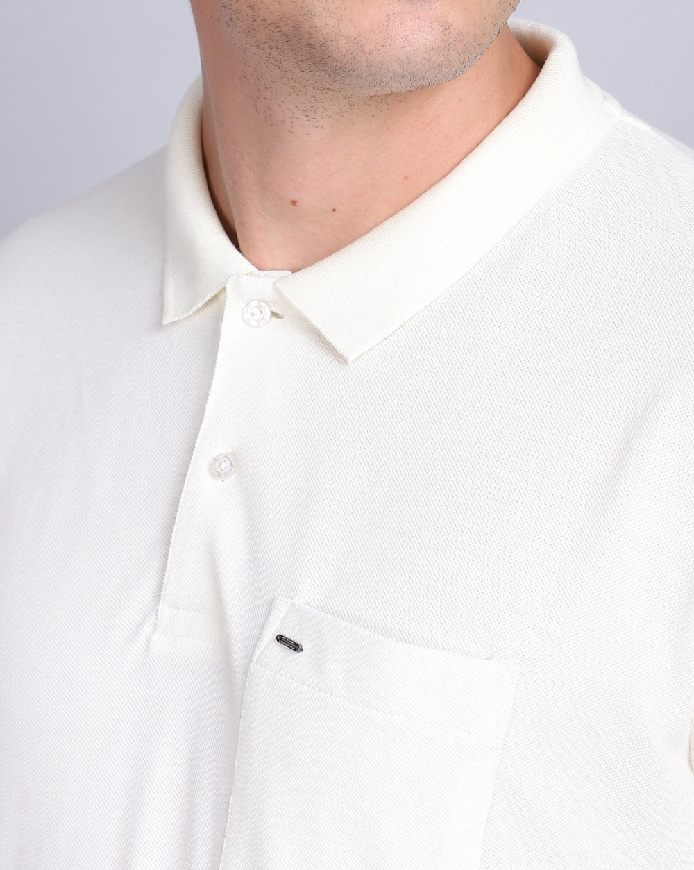 Regular Fit 2 Button Polo T-Shirt Cream
