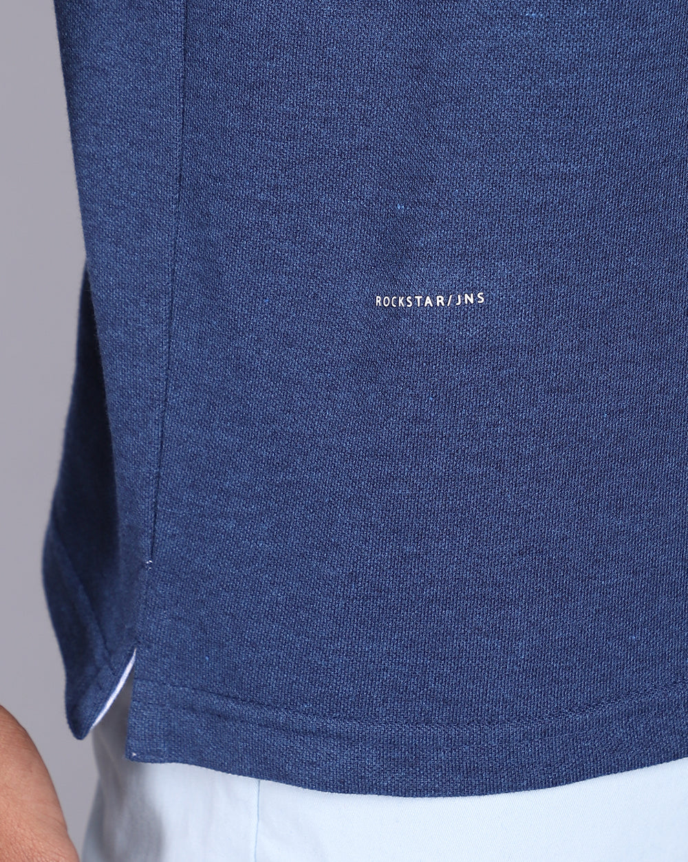 Regular Fit 2 Button Polo T-Shirt Indigo Melange