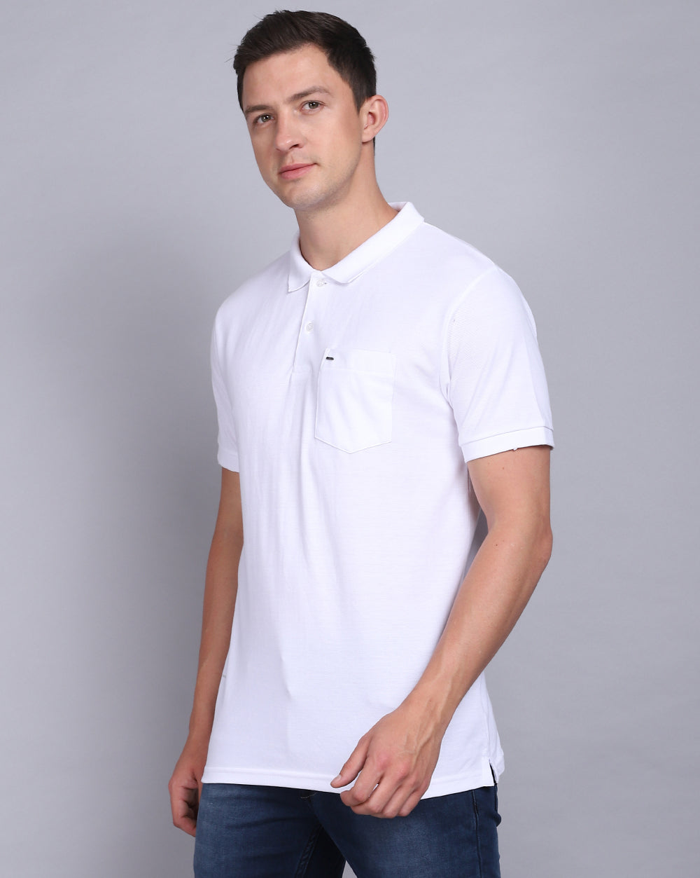 Regular Fit 2 Button Polo T-Shirt White