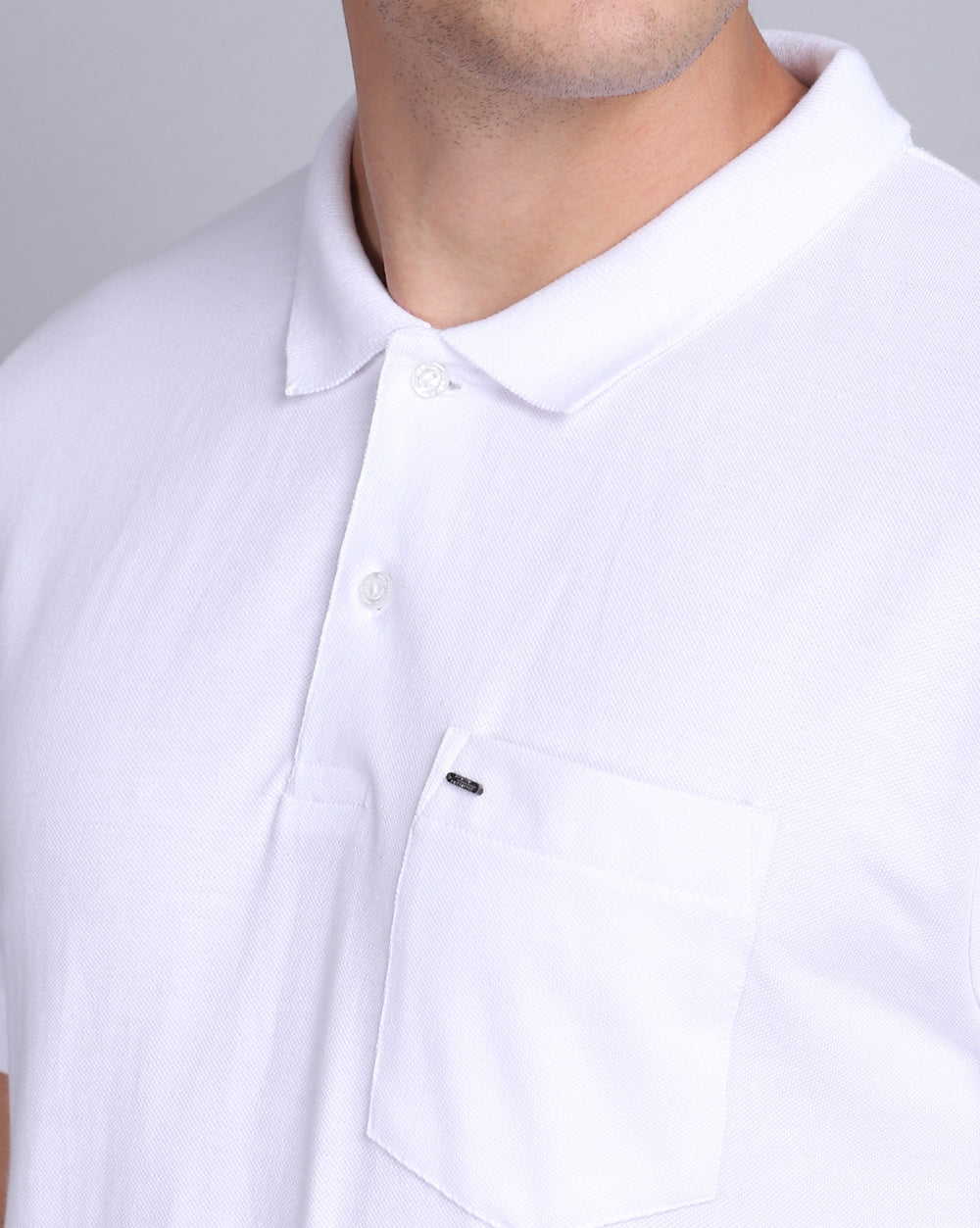 Regular Fit 2 Button Polo T-Shirt White