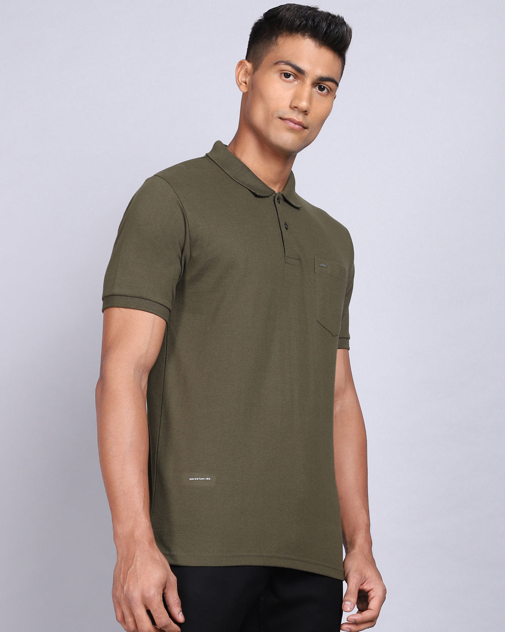 Regular Fit 2 Button Polo T-Shirt Olive
