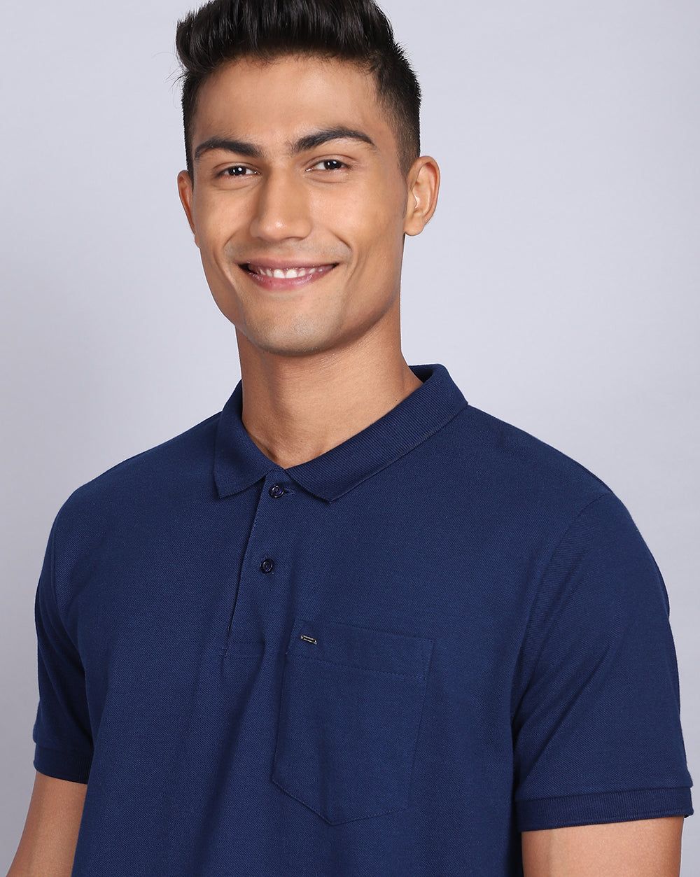 Regular Fit 2 Button Polo T-Shirt Cobalt Blue