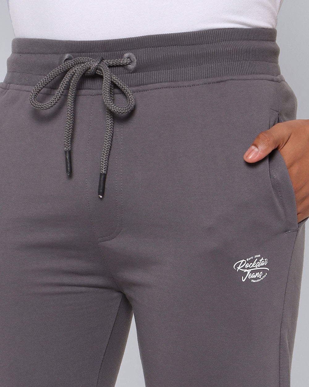 Grey Solid Track Pants