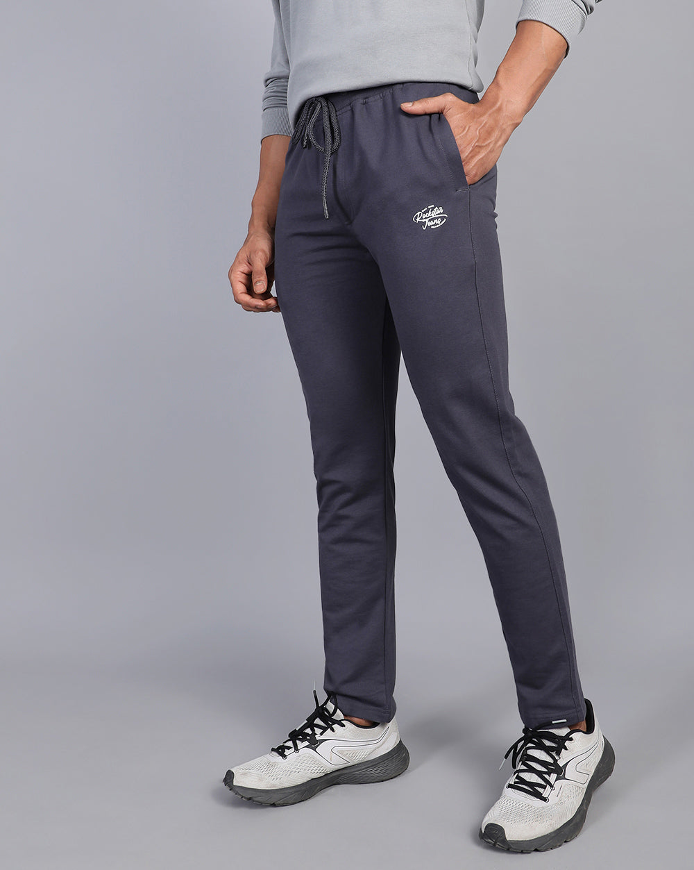 Dark Grey Solid Track Pants