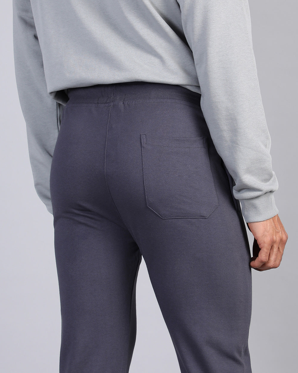 Dark Grey Solid Track Pants