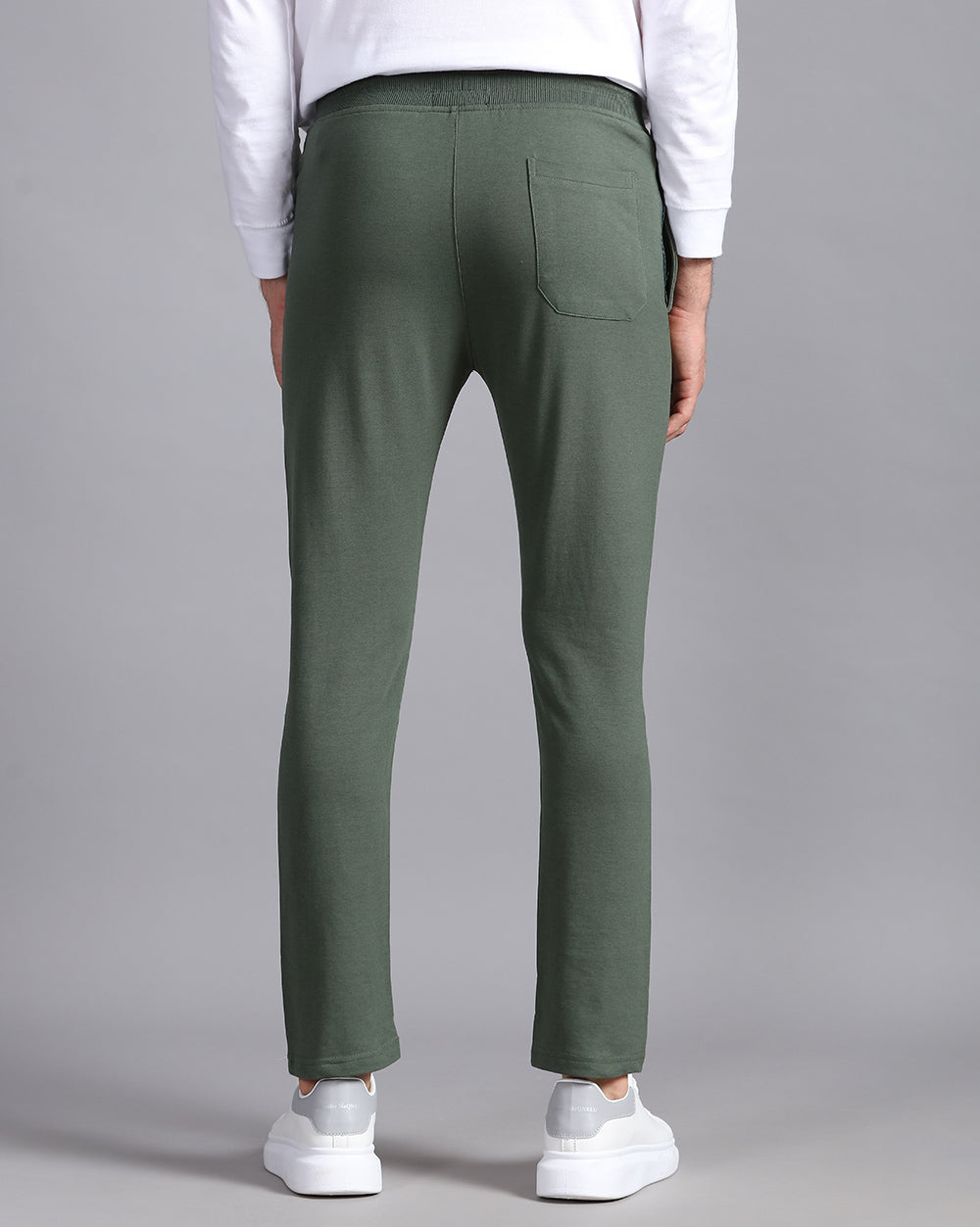 Olive Solid Track Pants