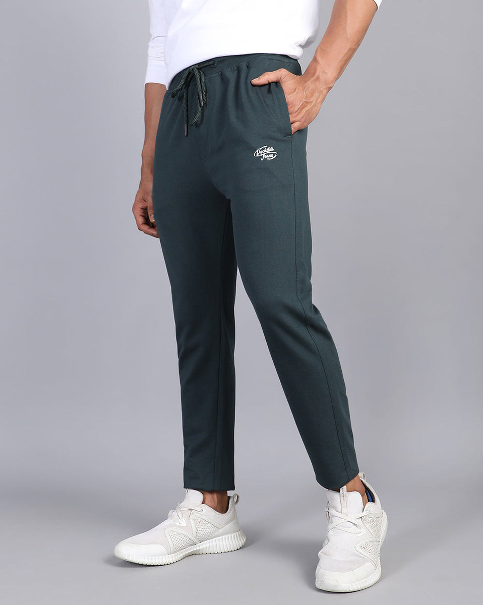 Buy Bottle Green Solid Active Pant Online