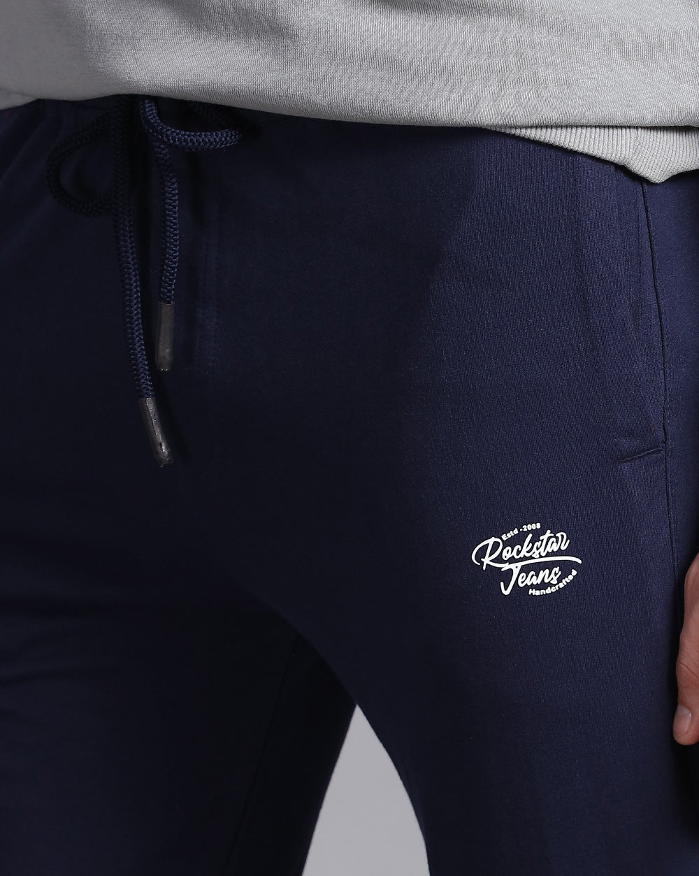 Navy Solid Track Pants