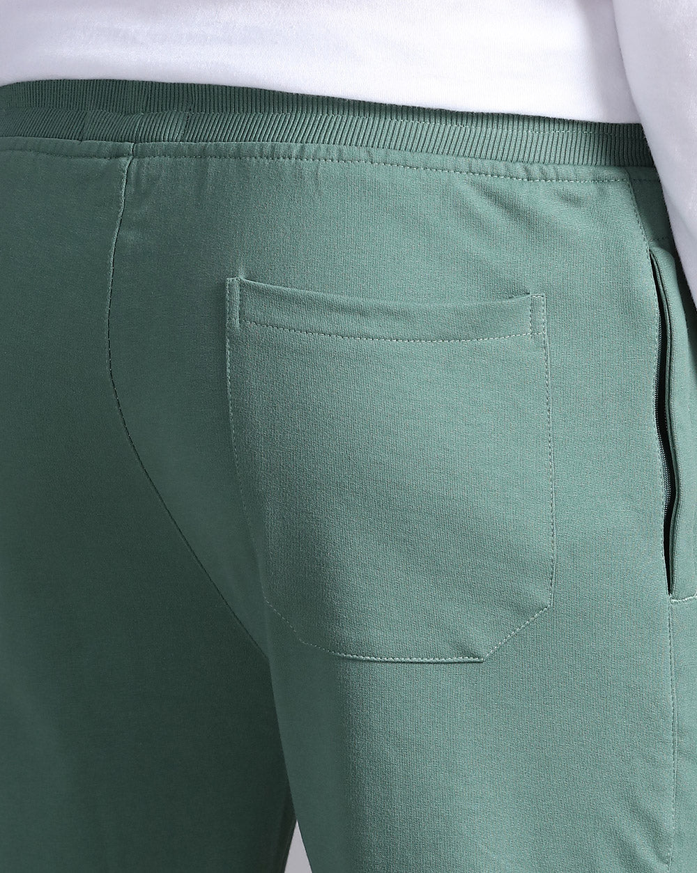 Green Solid Track Pants