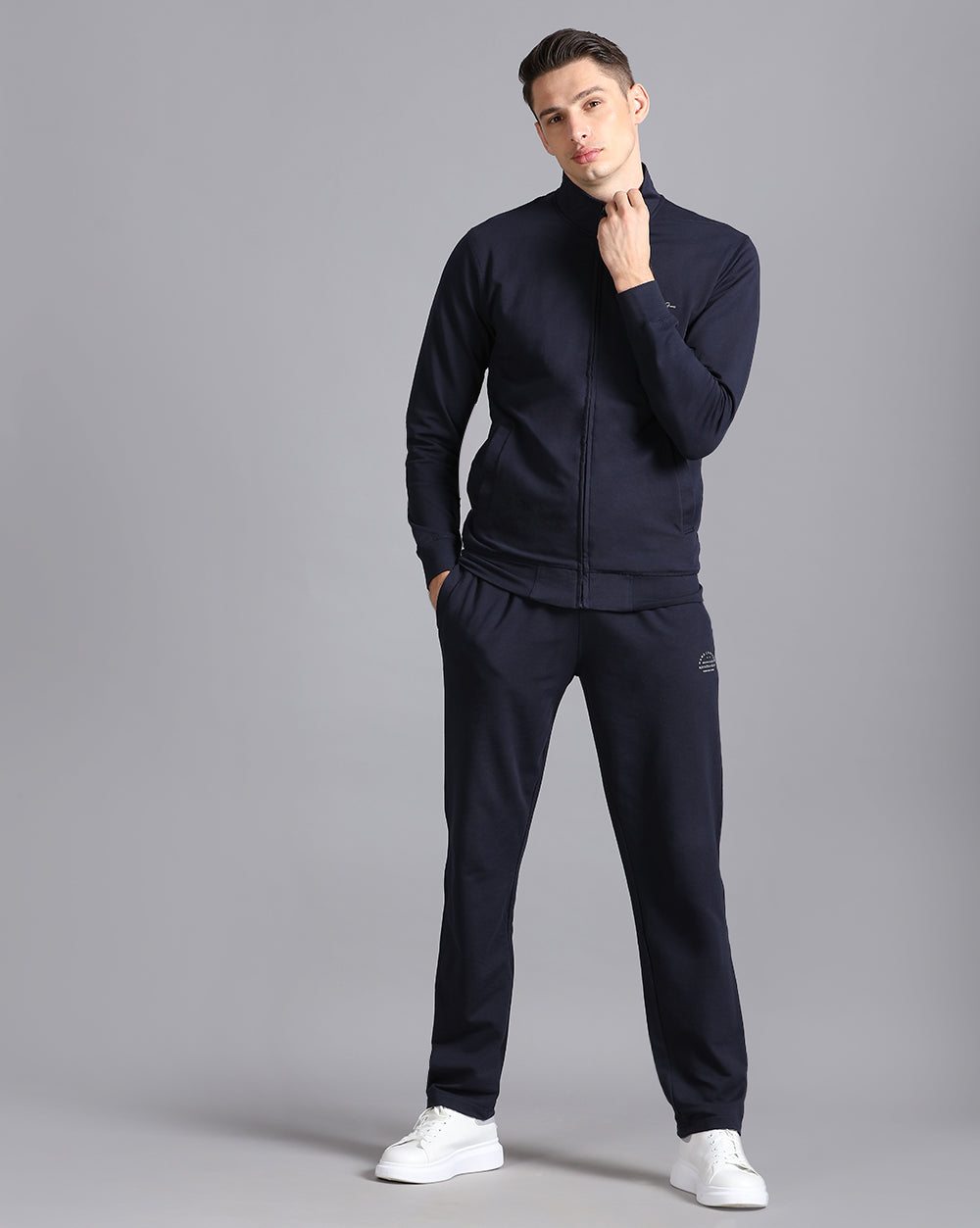 Solid Running Navy Track pant