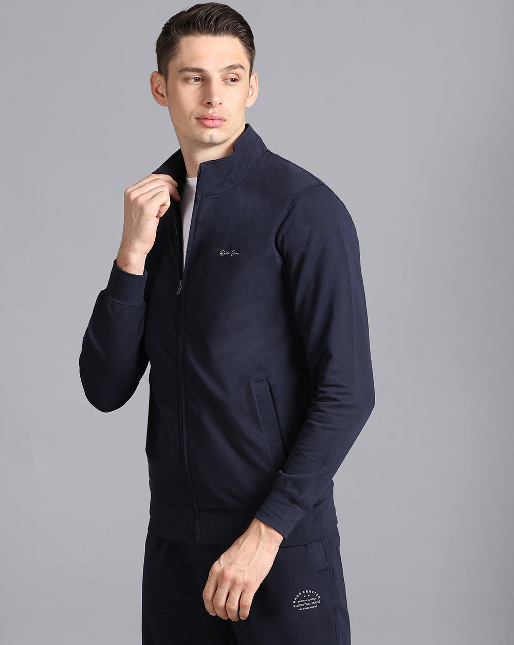 Solid Running Navy Track pant