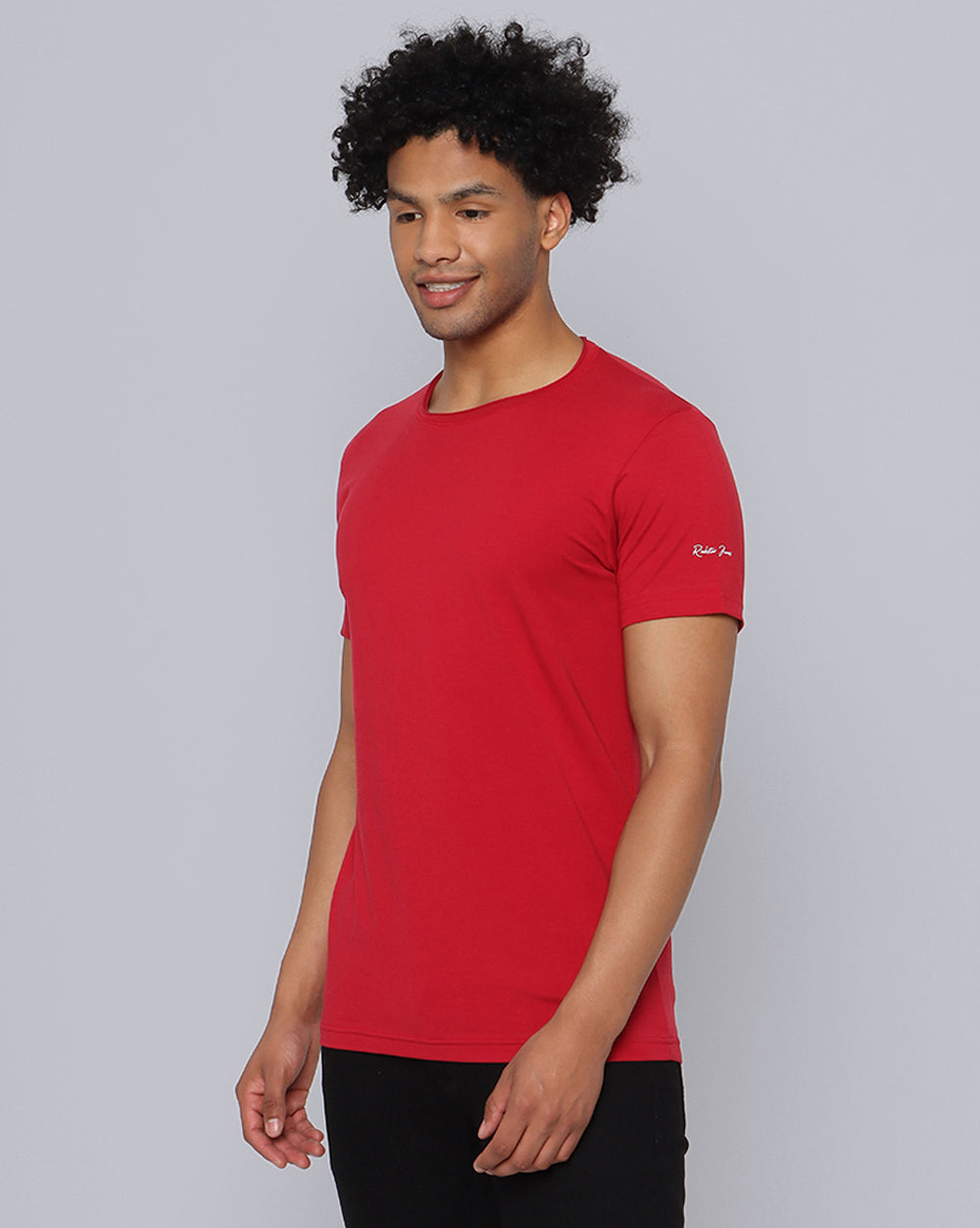 Crewneck Comfort Strech T-Shirt-Deep Red