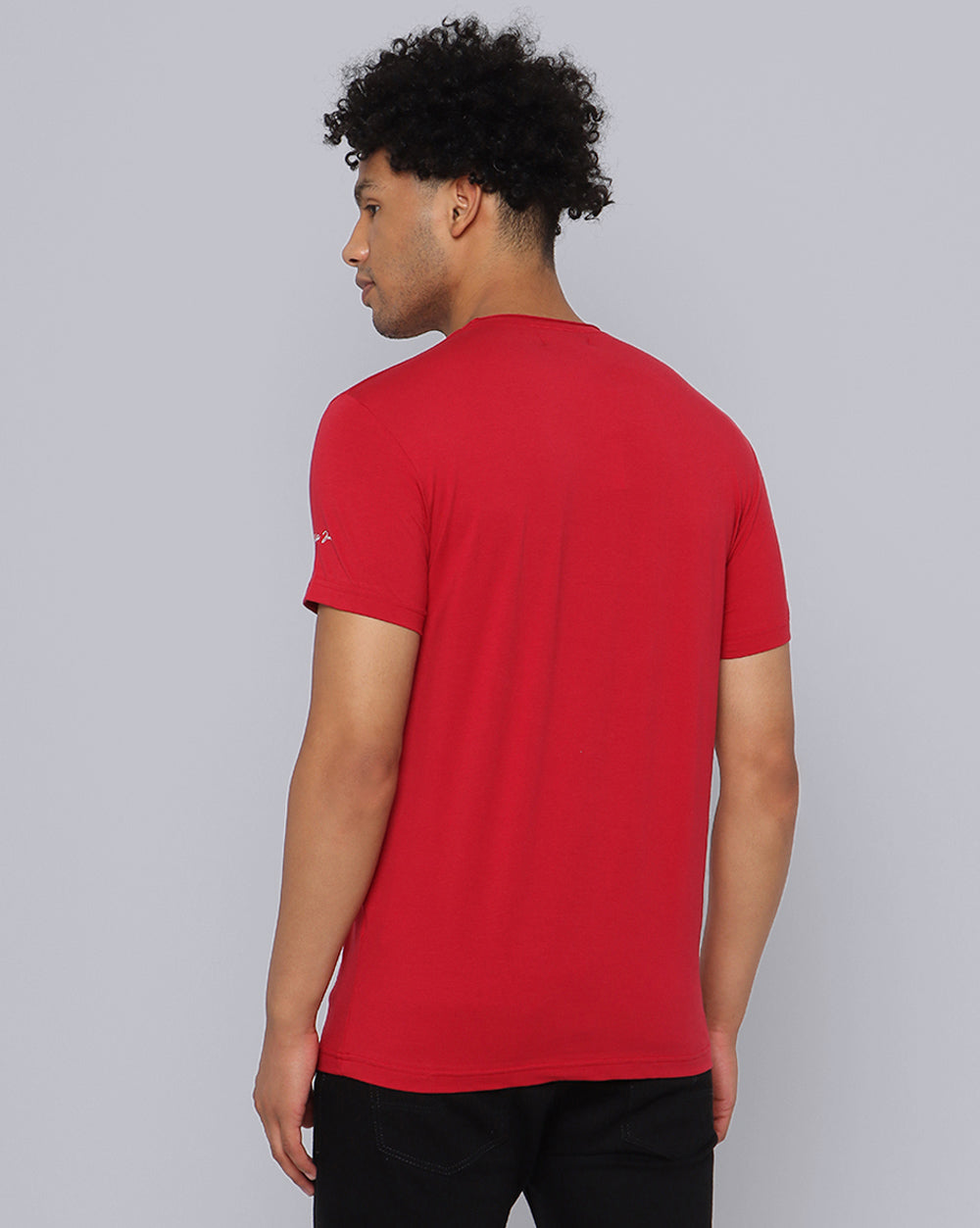 Crewneck Comfort Strech T-Shirt-Deep Red