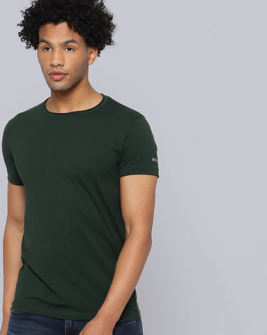 Crewneck Comfort Strech T-Shirt-Deep Green