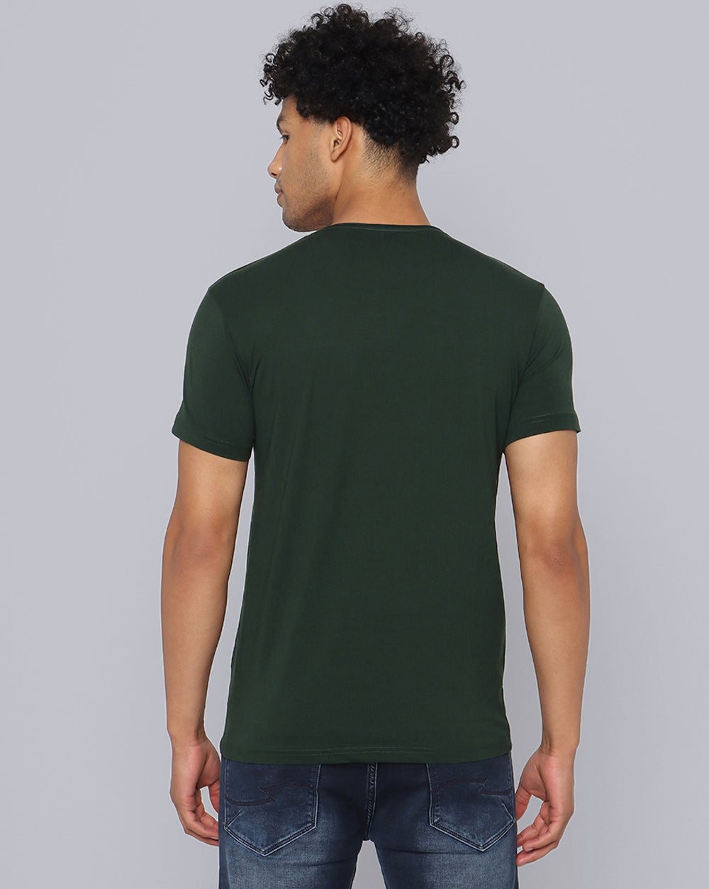 Crewneck Comfort Strech T-Shirt-Deep Green