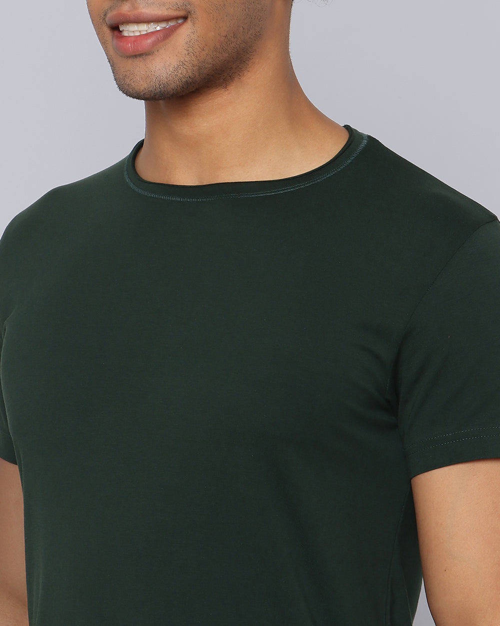 Crewneck Comfort Strech T-Shirt-Deep Green