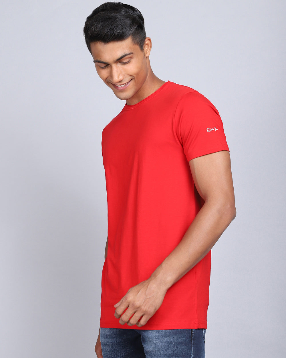Crewneck Comfort Strech T-Shirt-Red Candy